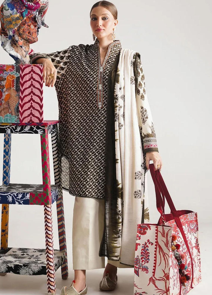 Mahay By Sana Safinaz Embroidered Slub Suits Unstitched 2 Piece SS23MHW 4A - Winter Collection