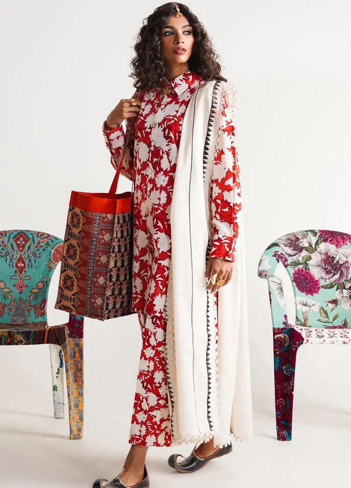 Mahay By Sana Safinaz Printed Slub Suits Unstitched 3 Piece SS23MHW 5A - Winter Collection