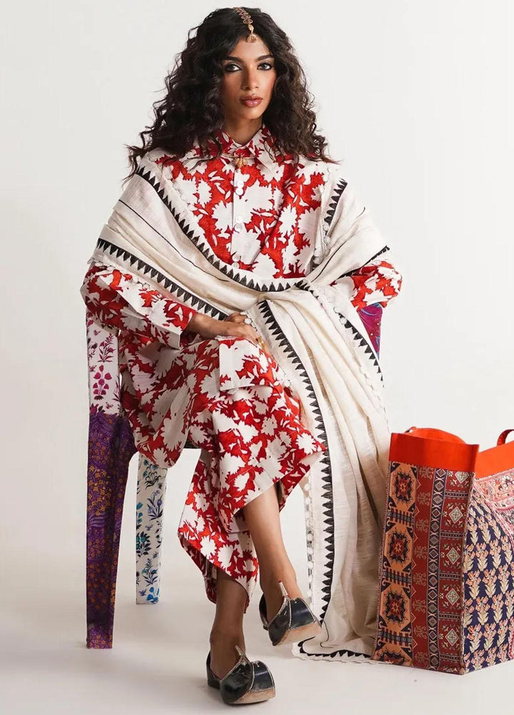 Mahay By Sana Safinaz Printed Slub Suits Unstitched 3 Piece SS23MHW 5A - Winter Collection