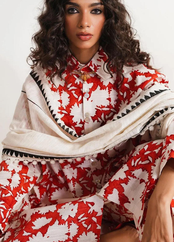 Mahay By Sana Safinaz Printed Slub Suits Unstitched 3 Piece SS23MHW 5A - Winter Collection