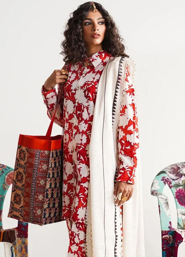 Mahay By Sana Safinaz Printed Slub Suits Unstitched 3 Piece SS23MHW 5A - Winter Collection
