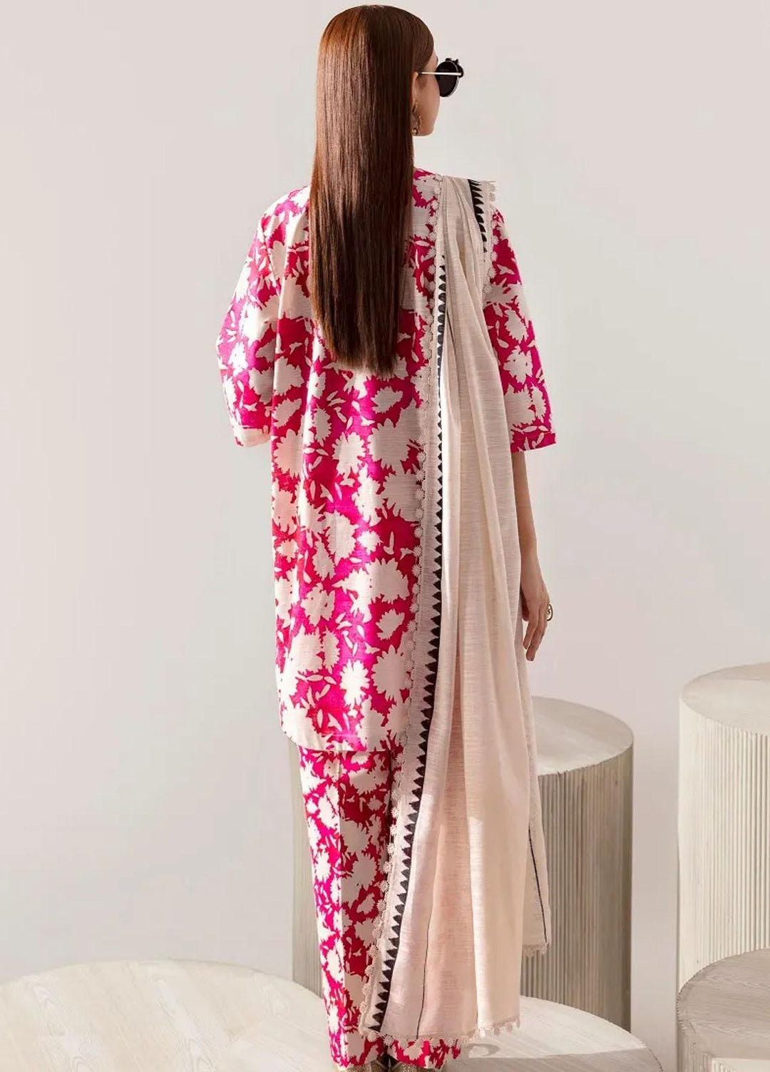 Mahay By Sana Safinaz Printed Slub Suits Unstitched 3 Piece SS23MHW 5B - Winter Collection