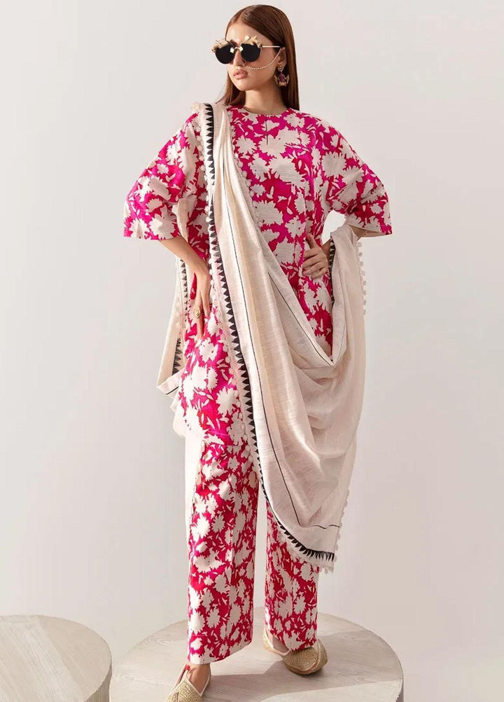 Mahay By Sana Safinaz Printed Slub Suits Unstitched 3 Piece SS23MHW 5B - Winter Collection