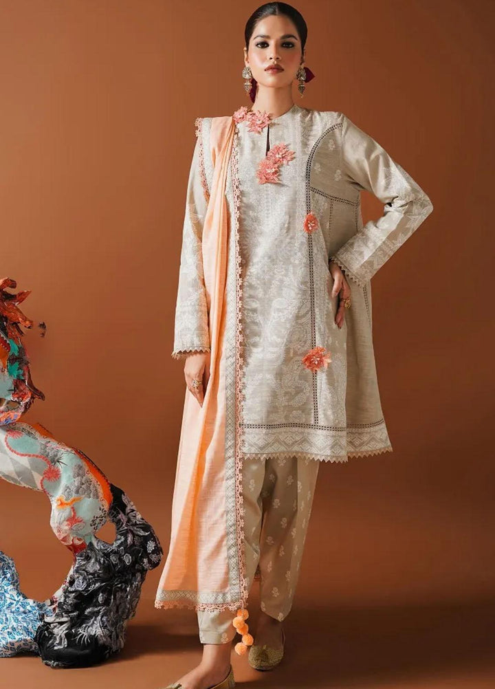 Mahay By Sana Safinaz Embroidered Slub Suits Unstitched 3 Piece SS23MHW 7A - Winter Collection