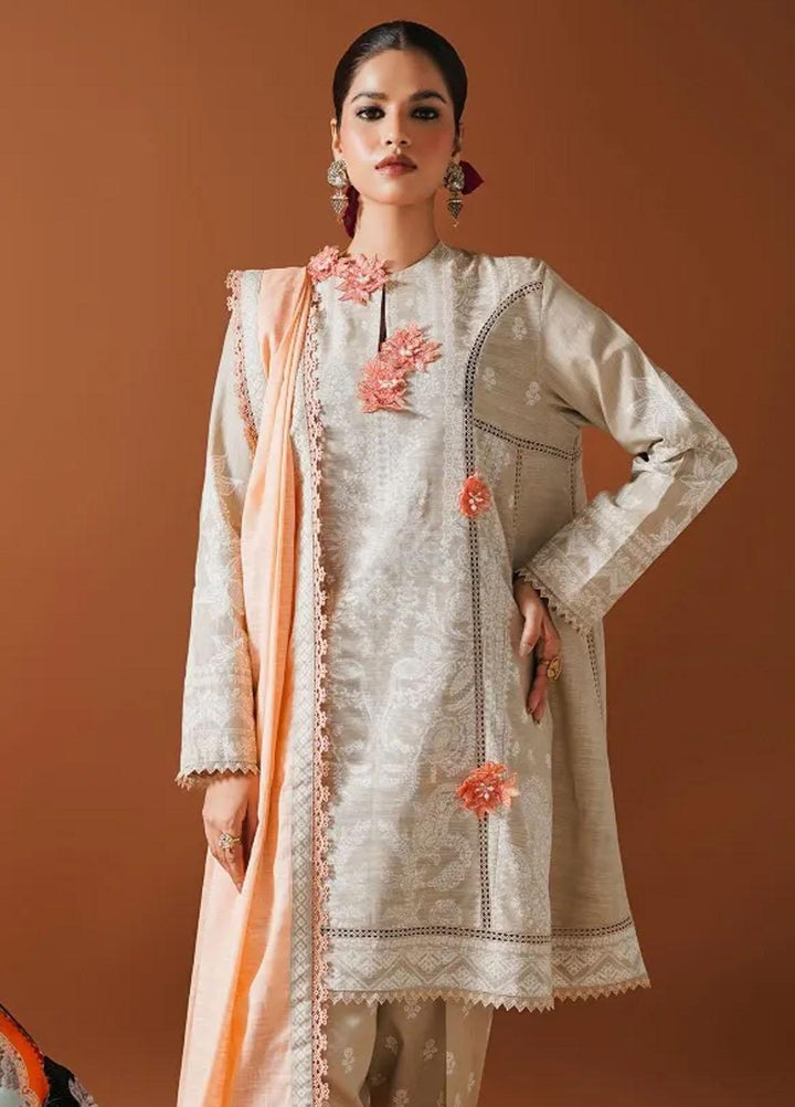 Mahay By Sana Safinaz Embroidered Slub Suits Unstitched 3 Piece SS23MHW 7A - Winter Collection