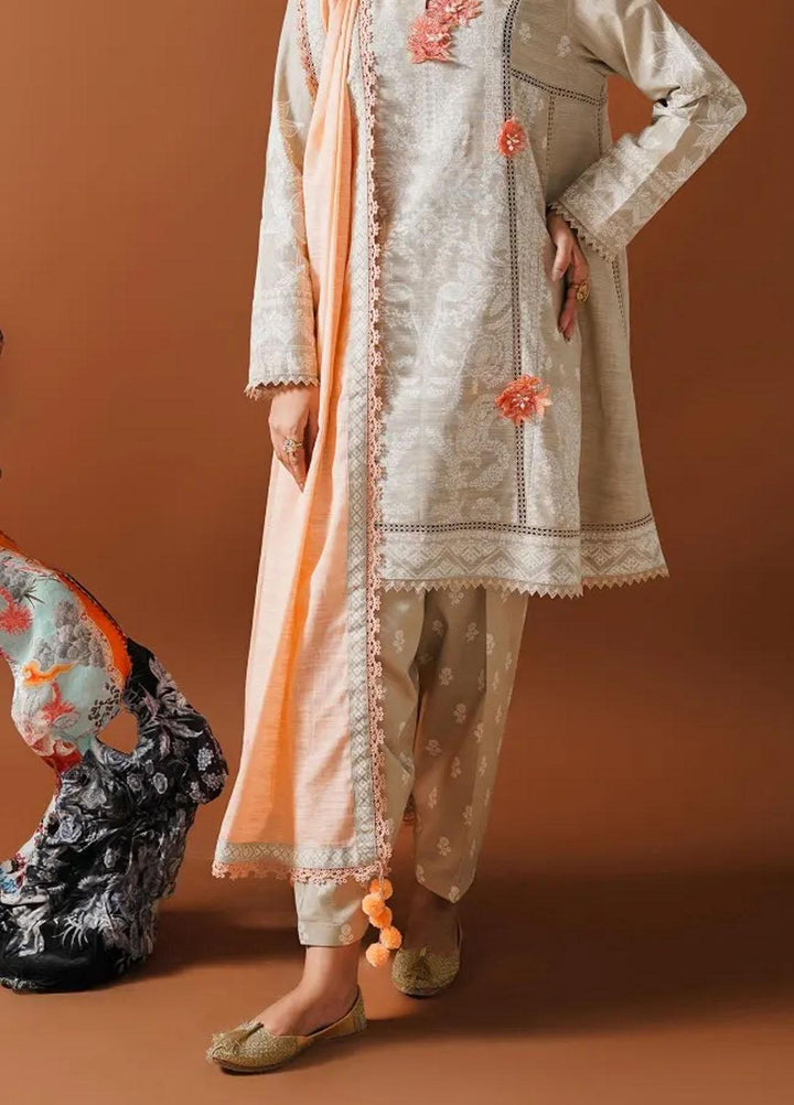 Mahay By Sana Safinaz Embroidered Slub Suits Unstitched 3 Piece SS23MHW 7A - Winter Collection