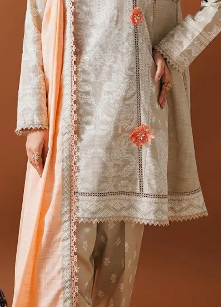 Mahay By Sana Safinaz Embroidered Slub Suits Unstitched 3 Piece SS23MHW 7A - Winter Collection