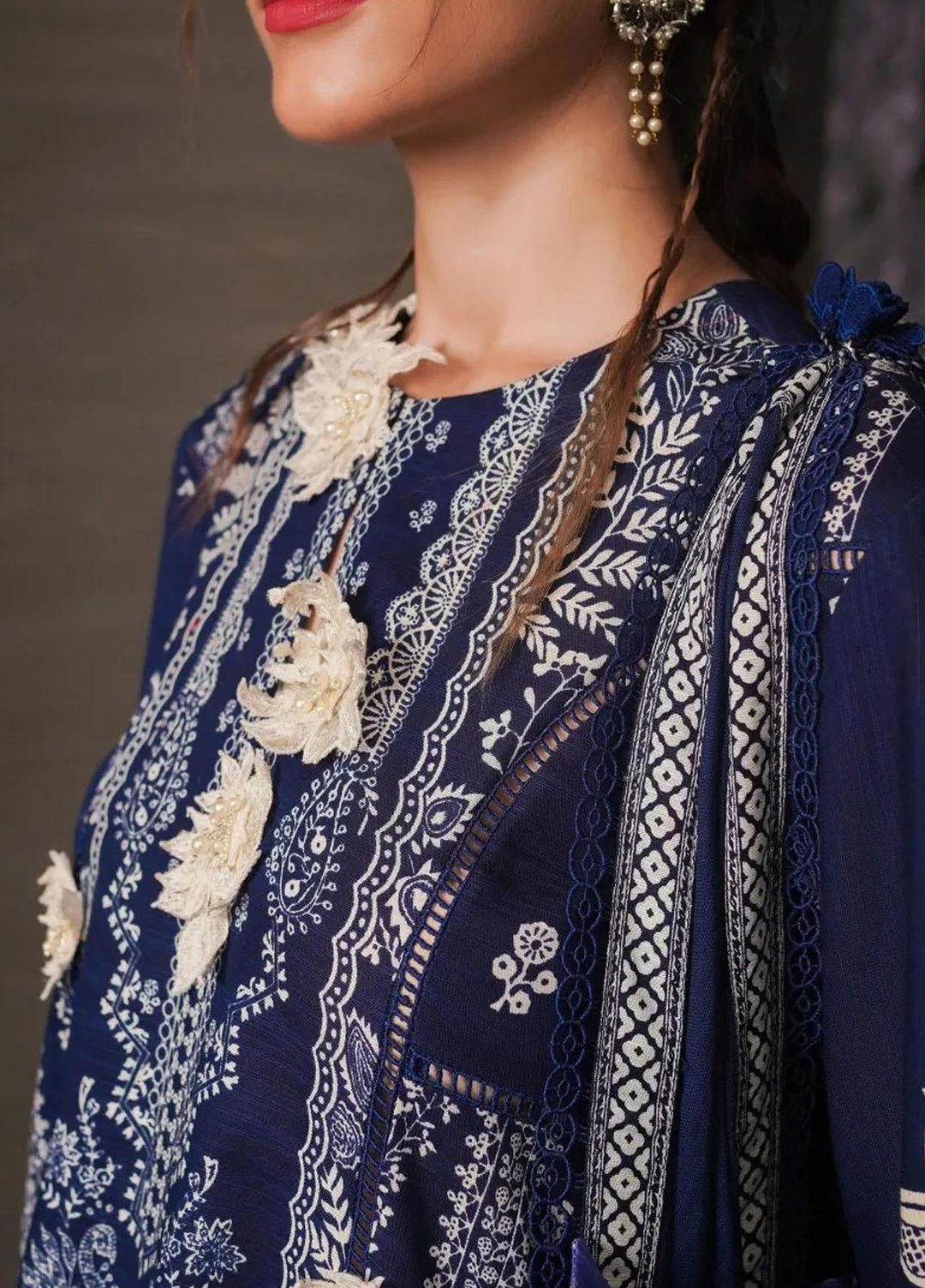 Mahay By Sana Safinaz Embroidered Slub Suits Unstitched 3 Piece SS23MHW 7B - Winter Collection