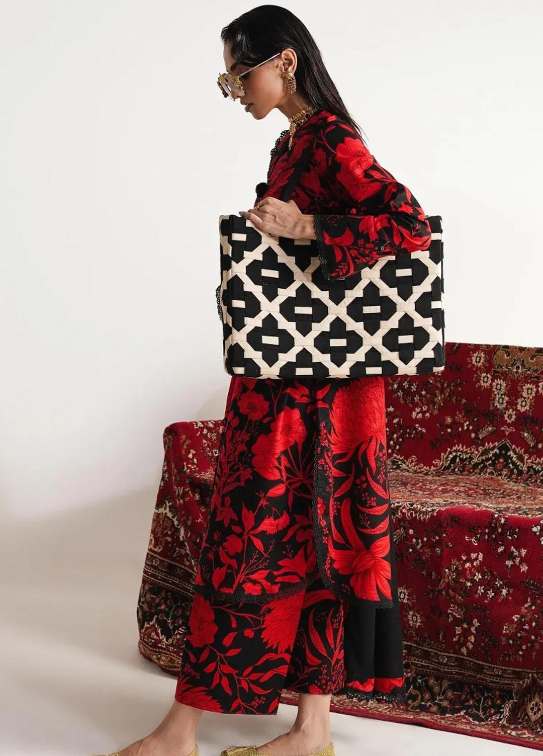 Mahay By Sana Safinaz Printed Slub Suits Unstitched 3 Piece SS23MHW 9A - Winter Collection