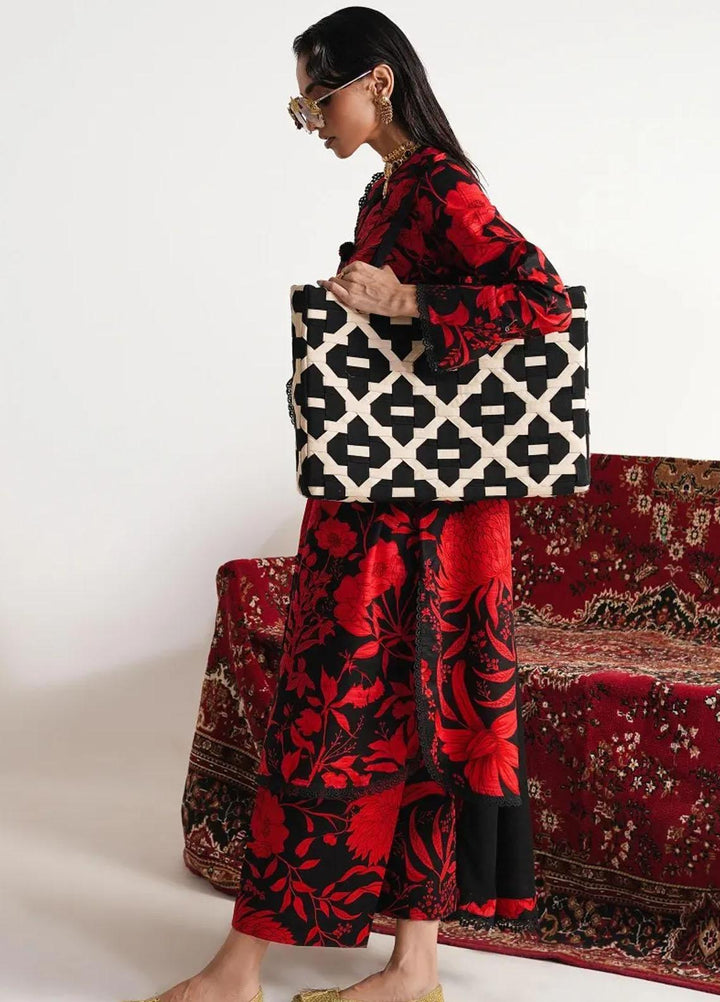 Mahay By Sana Safinaz Printed Slub Suits Unstitched 3 Piece SS23MHW 9A - Winter Collection