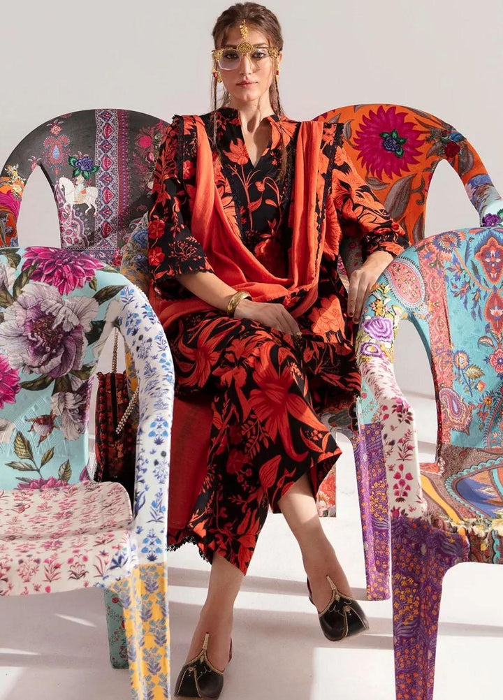 Mahay By Sana Safinaz Printed Slub Suits Unstitched 3 Piece SS23MHW 9B - Winter Collection