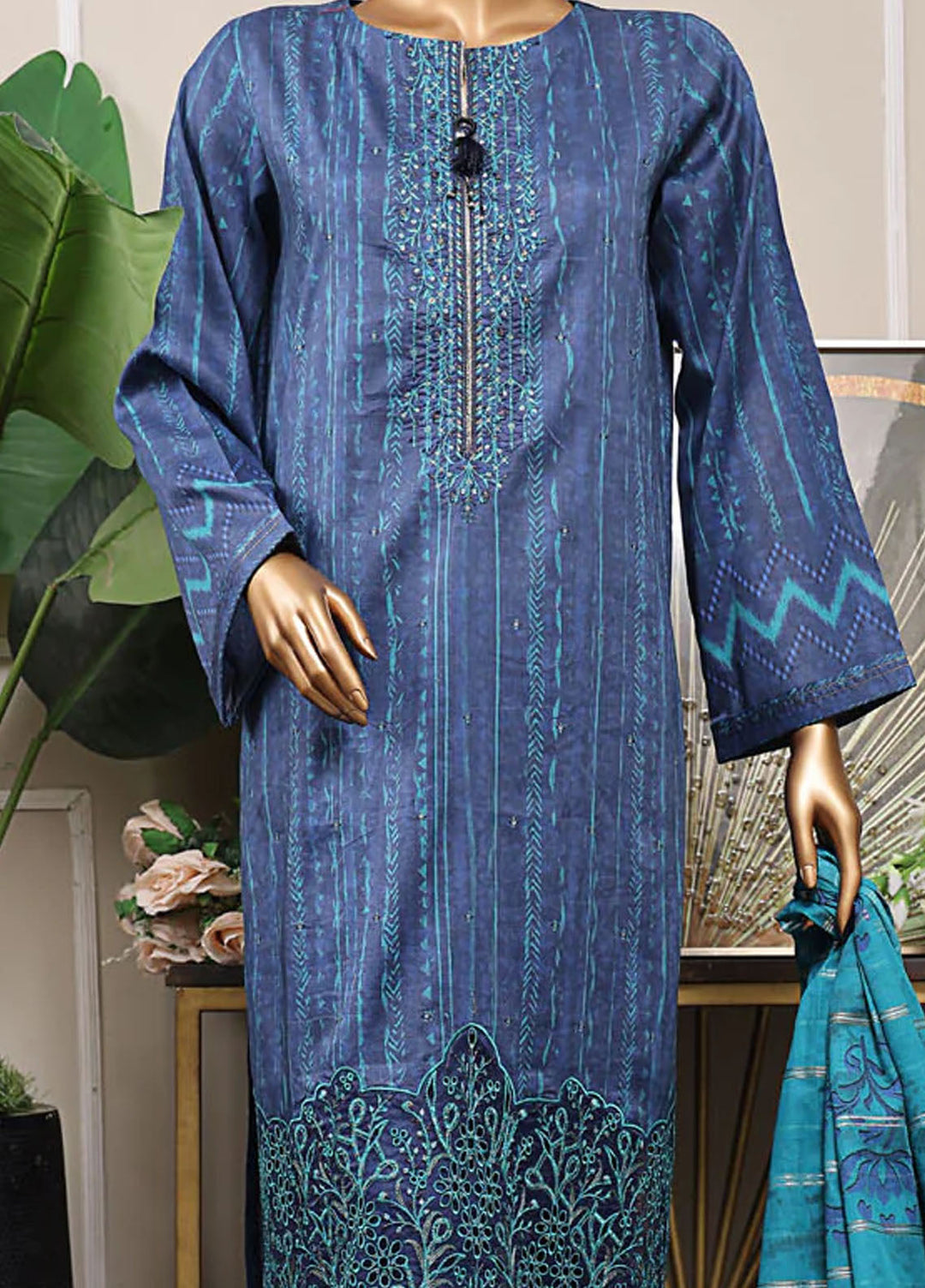 Mahee by Hz Textiles Embroidered Lawn Suits Unstitched 3 Piece MEJ-1256 - Summer Collection