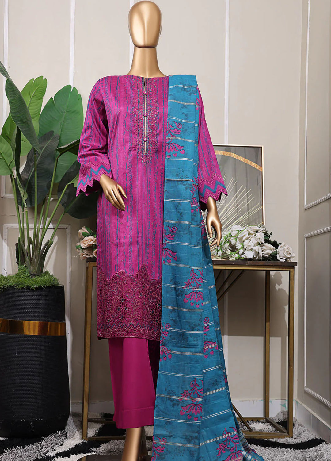 Mahee by Hz Textiles Embroidered Lawn Suits Unstitched 3 Piece MEJ-1257 - Summer Collection