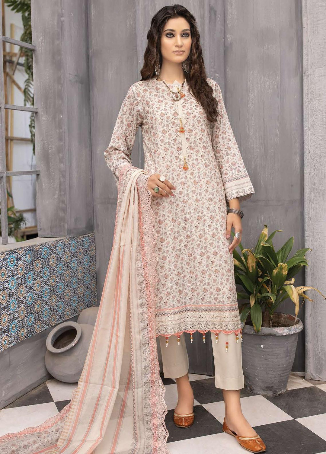 Mahee's By Riaz Arts Embroidered Chikankari Suits Unstitched 3 Piece RA22MM DE-08 - Festive Collection