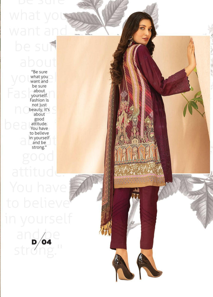 Mahee's By Riaz Arts Embroidered Lawn Suits Unstitched 3 Piece RA22CK D-04 - Summer Collection