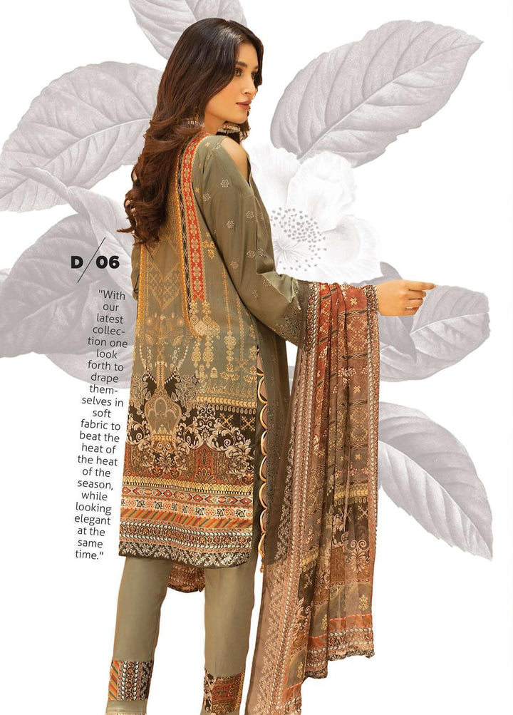 Mahee's By Riaz Arts Embroidered Lawn Suits Unstitched 3 Piece RA22CK D-06 - Summer Collection