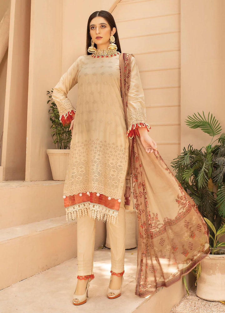 Mahee's By Riaz Arts Embroidered Lawn Suits Unstitched 3 Piece RA22CK D-10 - Summer Collection