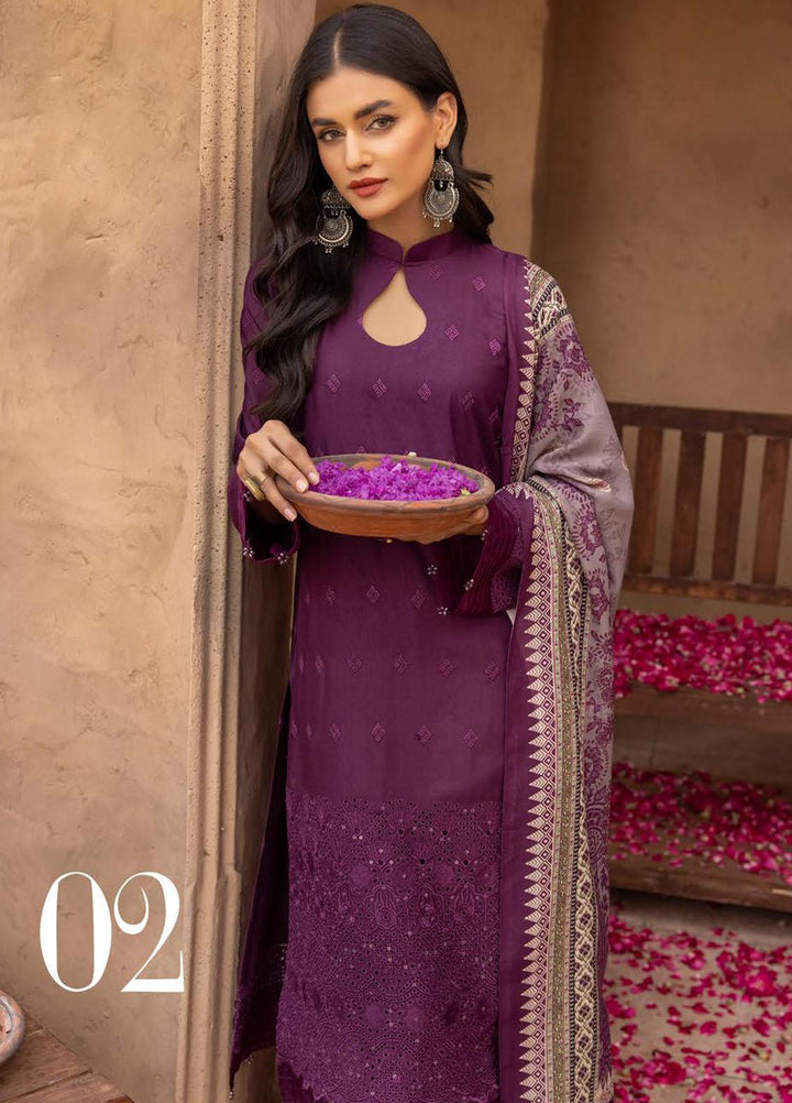 Mahee's By Riaz Arts Chikankari Viscose Suits Unstitched 3 Piece RA22MCV D2 - Winter Collection