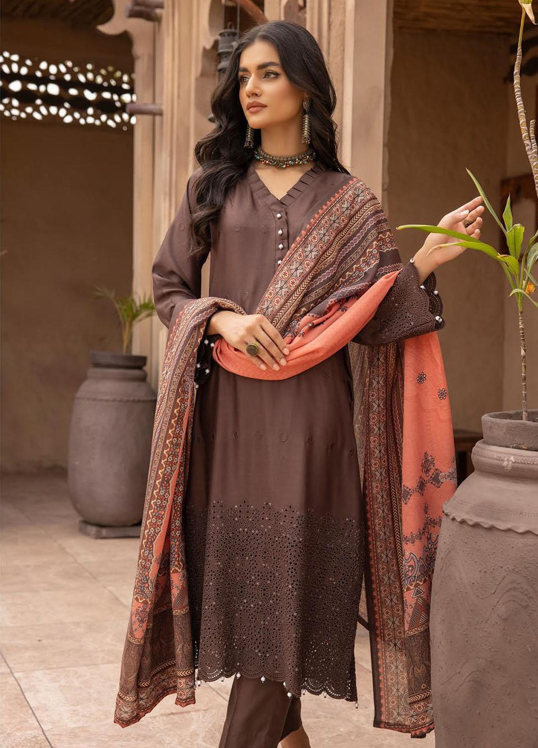 Mahee's By Riaz Arts Chikankari Viscose Suits Unstitched 3 Piece RA22MCV D7 - Winter Collection