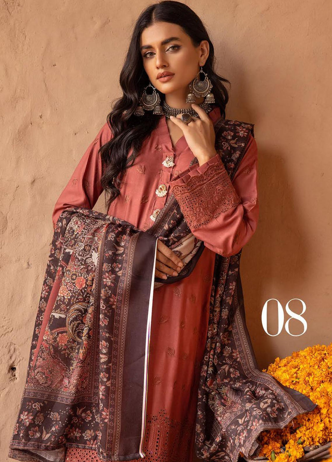 Mahee's By Riaz Arts Chikankari Viscose Suits Unstitched 3 Piece RA22MCV D8 - Winter Collection