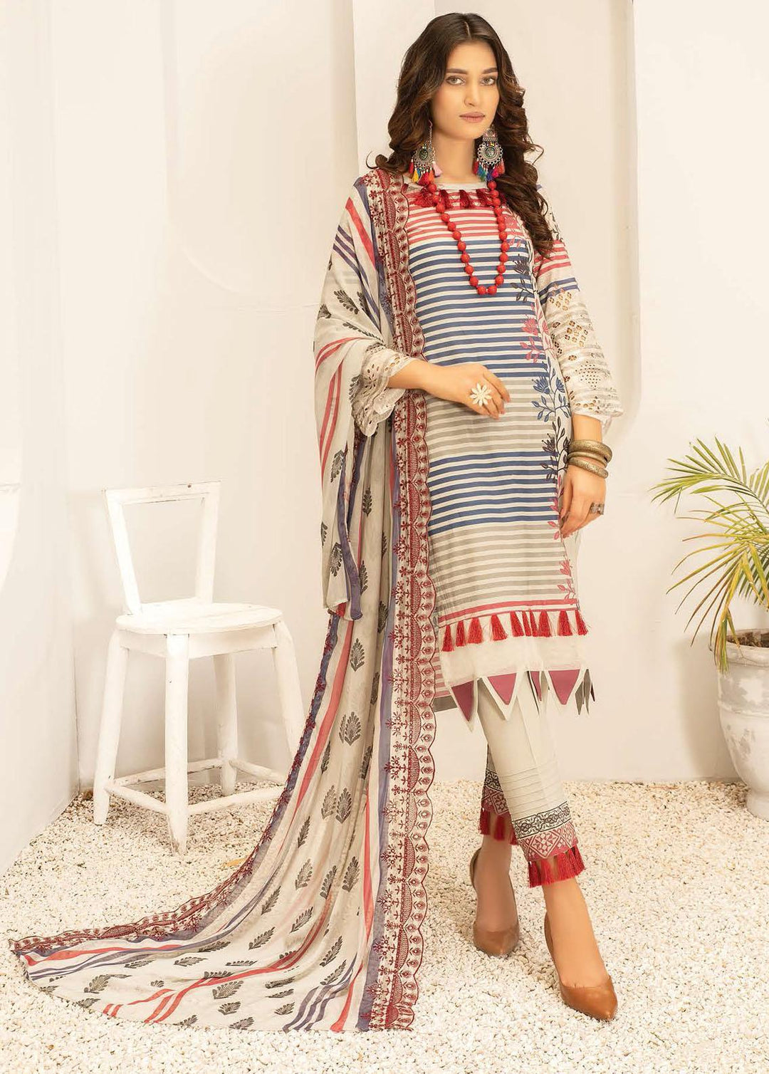 Mahee's By Riaz Arts Embroidered Lawn Suits Unstitched 3 Piece RA22ML DE-02 - Summer Collection