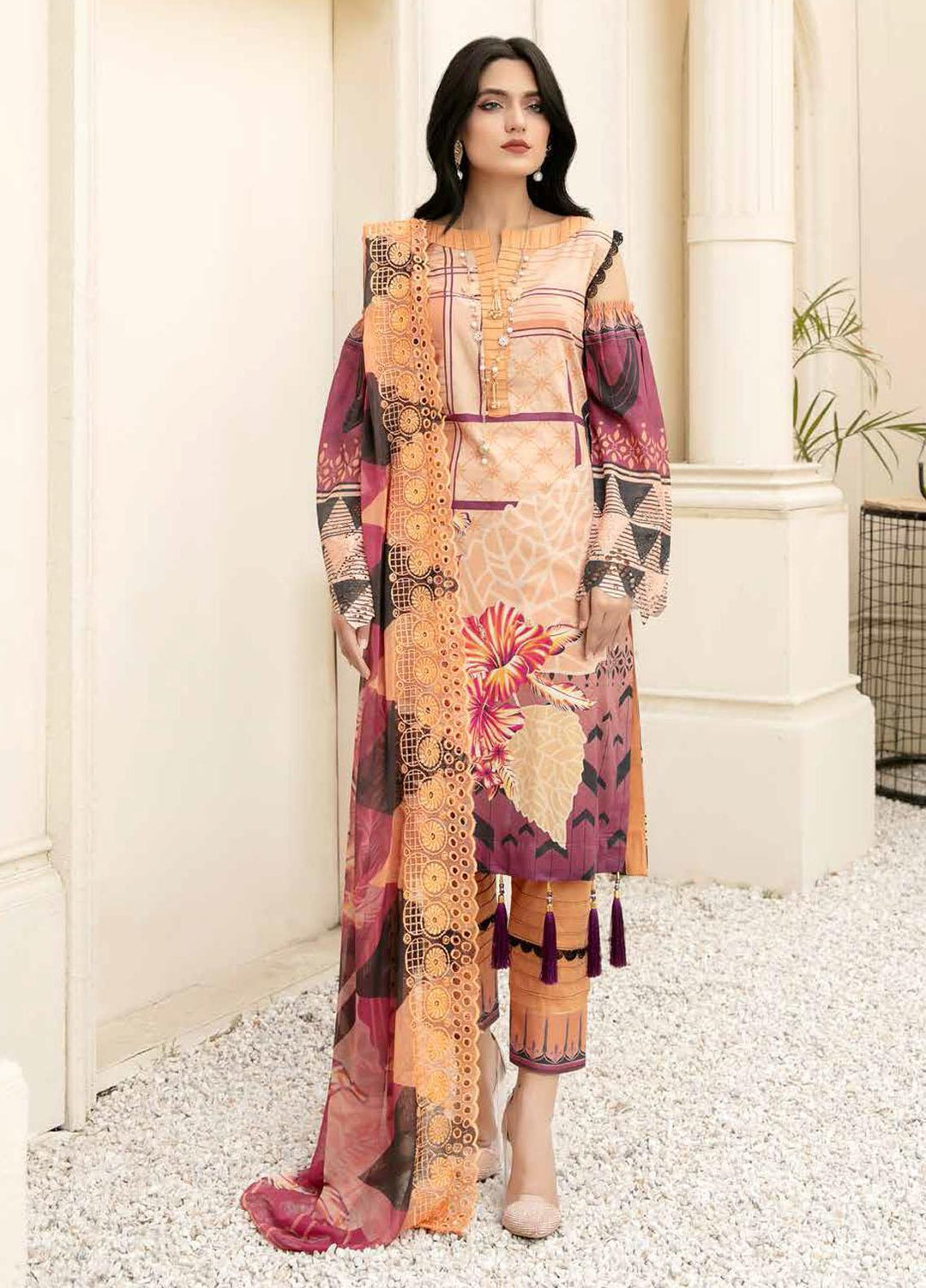 Mahee's By Riaz Arts Embroidered Lawn Suits Unstitched 3 Piece RA21-M12 06 - Summer Collection