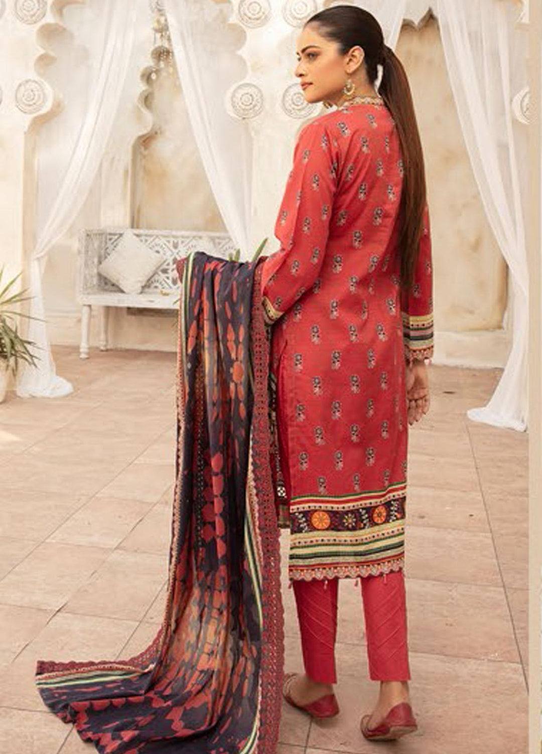 Mahee's By Riaz Arts Embroidered Lawn Suits Unstitched 3 Piece RA22MEL D-01 - Summer Collection