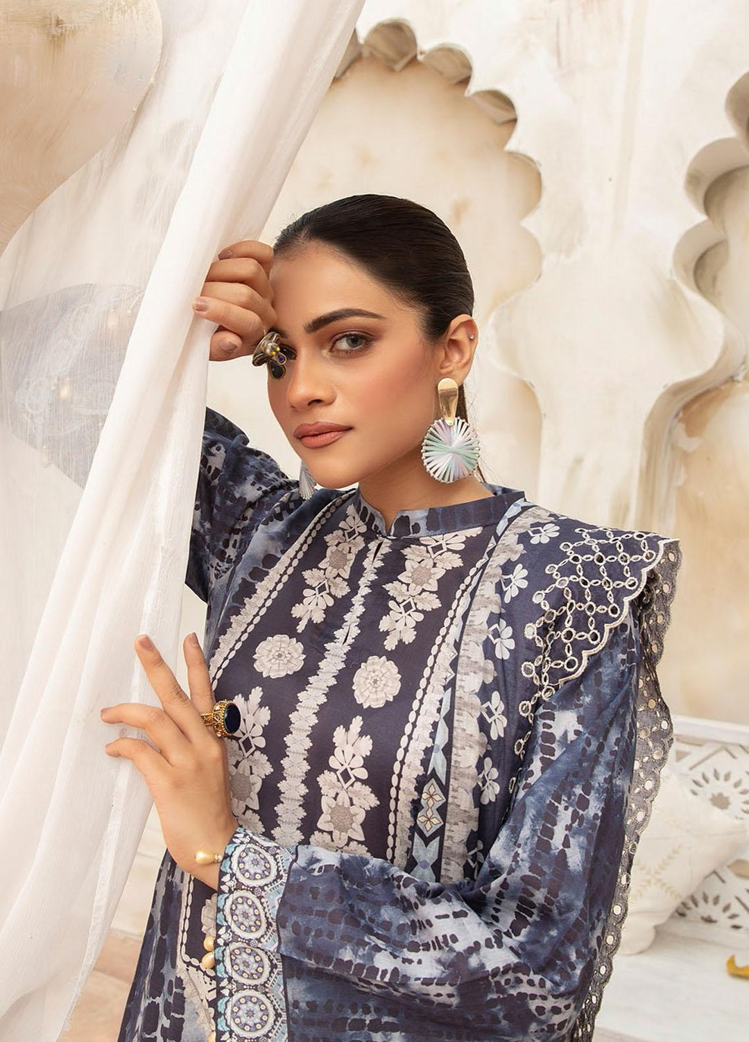 Mahee's By Riaz Arts Embroidered Lawn Suits Unstitched 3 Piece RA22MEL D-03 - Summer Collection