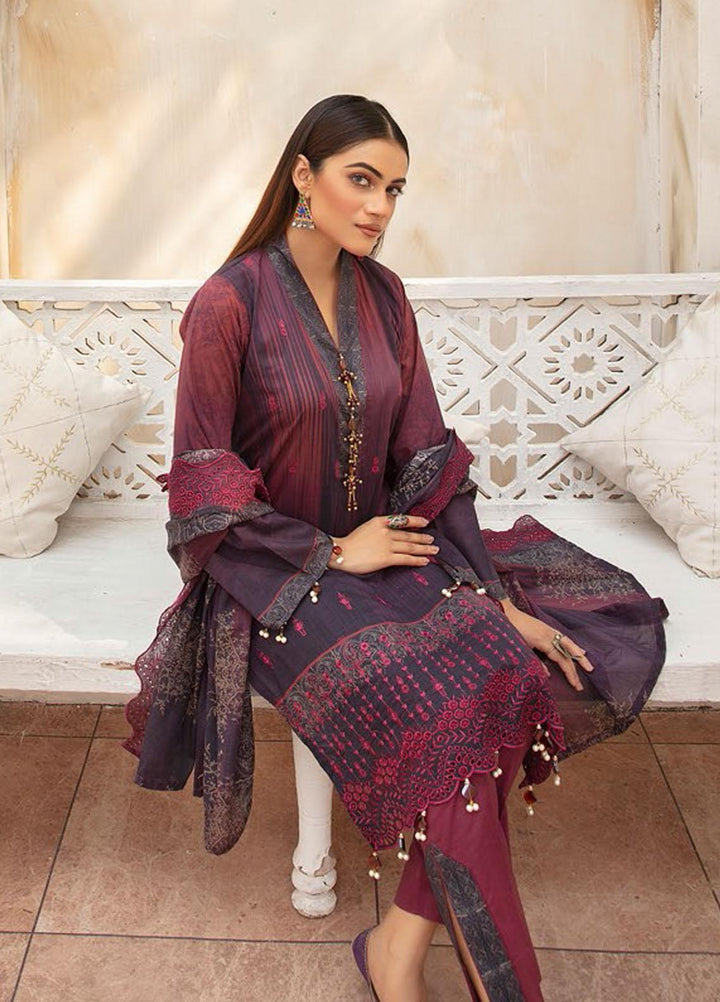 Mahee's By Riaz Arts Embroidered Lawn Suits Unstitched 3 Piece RA22MEL D-09 - Summer Collection