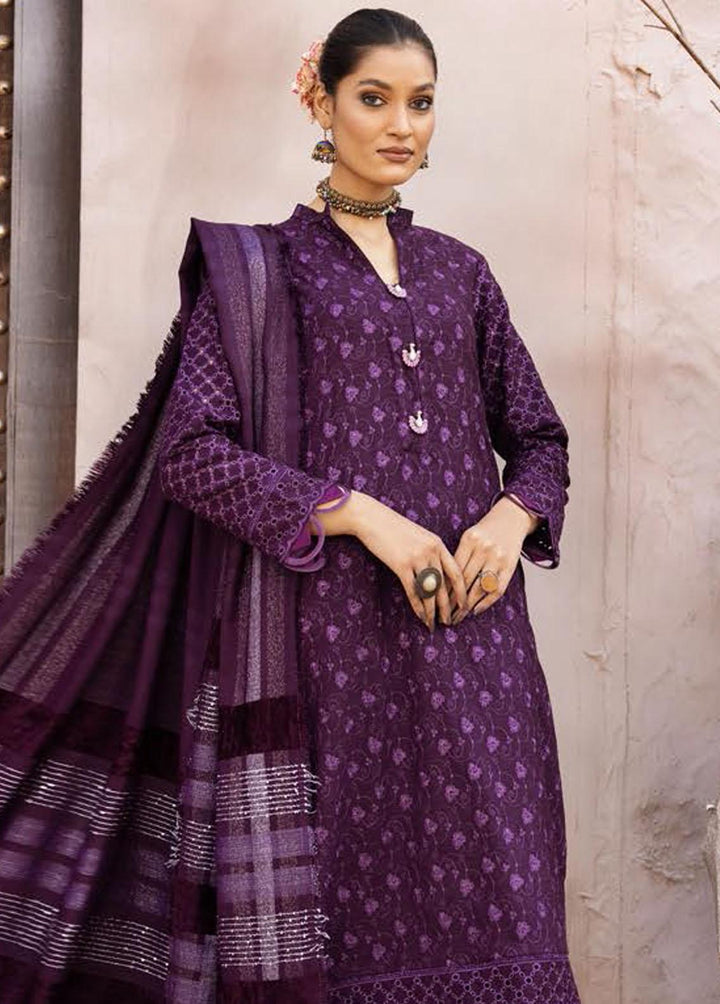 Mahee's By Riaz Arts Embroidered Leather Peach Suits Unstitched 3 Piece RA22-M7 02 - Winter Collection