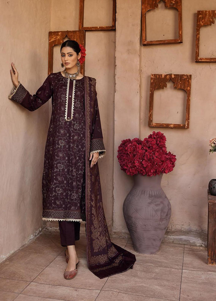 Mahee's By Riaz Arts Embroidered Leather Peach Suits Unstitched 3 Piece RA22-M7 05 - Winter Collection