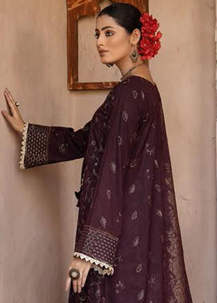 Mahee's By Riaz Arts Embroidered Leather Peach Suits Unstitched 3 Piece RA22-M7 05 - Winter Collection