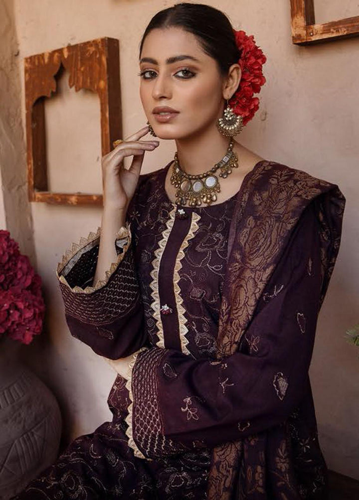 Mahee's By Riaz Arts Embroidered Leather Peach Suits Unstitched 3 Piece RA22-M7 05 - Winter Collection