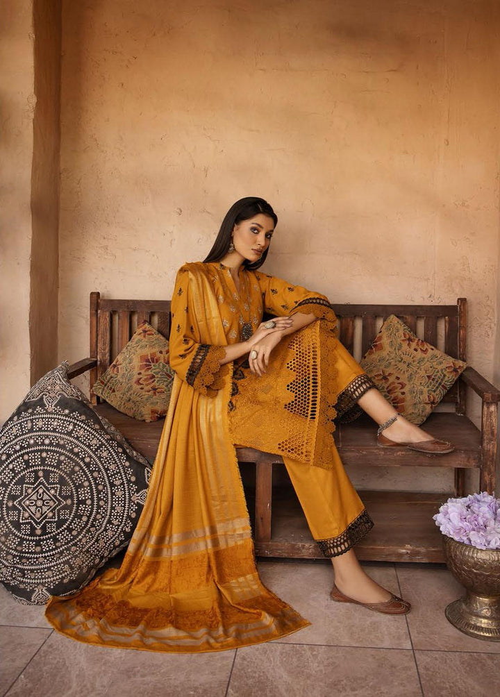 Mahee's By Riaz Arts Embroidered Leather Peach Suits Unstitched 3 Piece RA22-M7 07 - Winter Collection