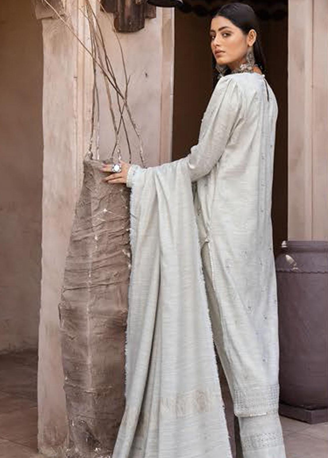 Mahee's By Riaz Arts Embroidered Leather Peach Suits Unstitched 3 Piece RA22-M7 09 - Winter Collection