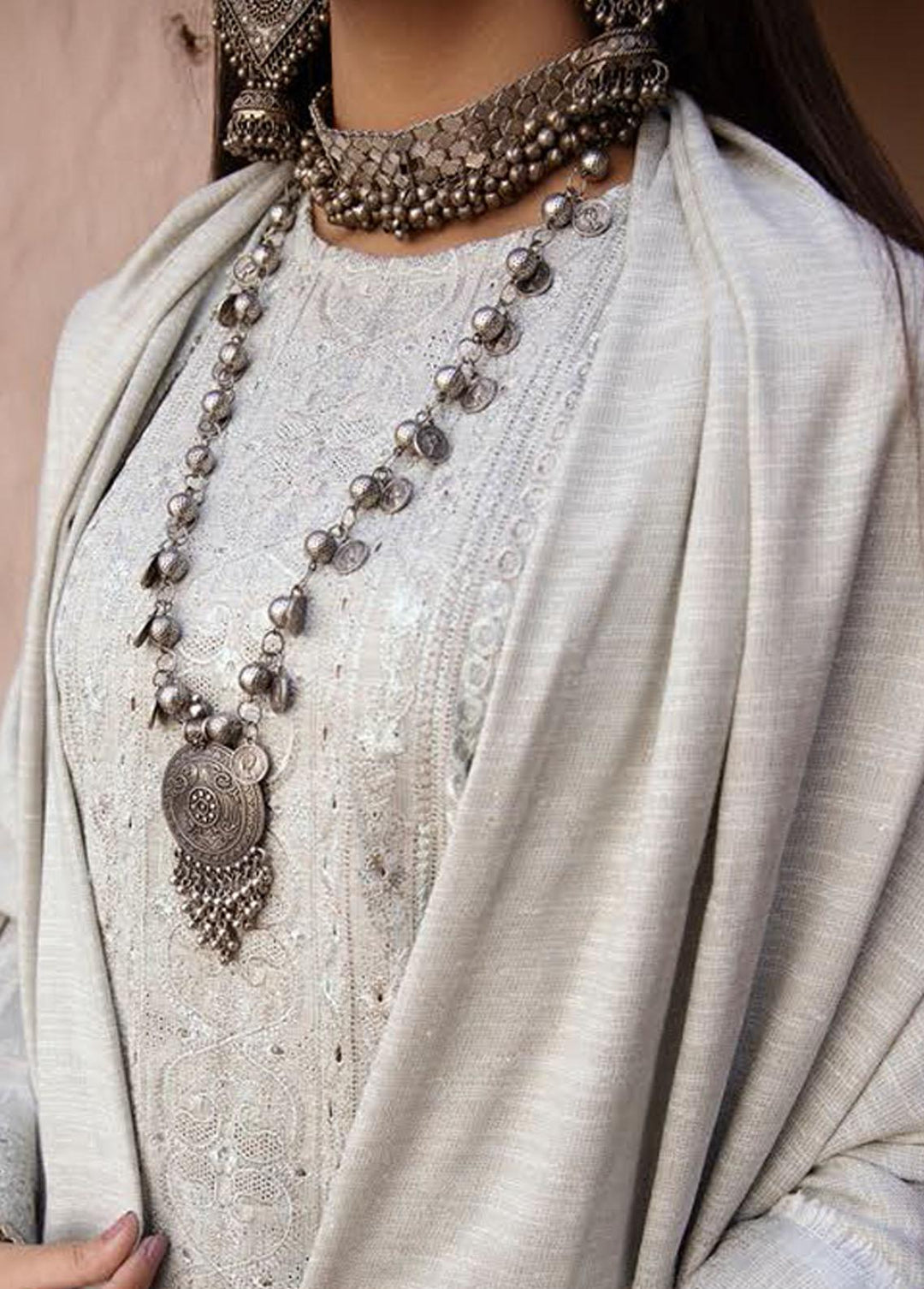 Mahee's By Riaz Arts Embroidered Leather Peach Suits Unstitched 3 Piece RA22-M7 09 - Winter Collection