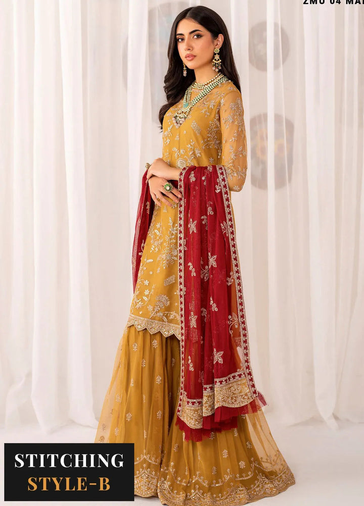 Maheer by Zarif Embroidered Net Suits Unstitched 3 Piece ZR25UF ZMU 04 Mahroo - Formals Collection