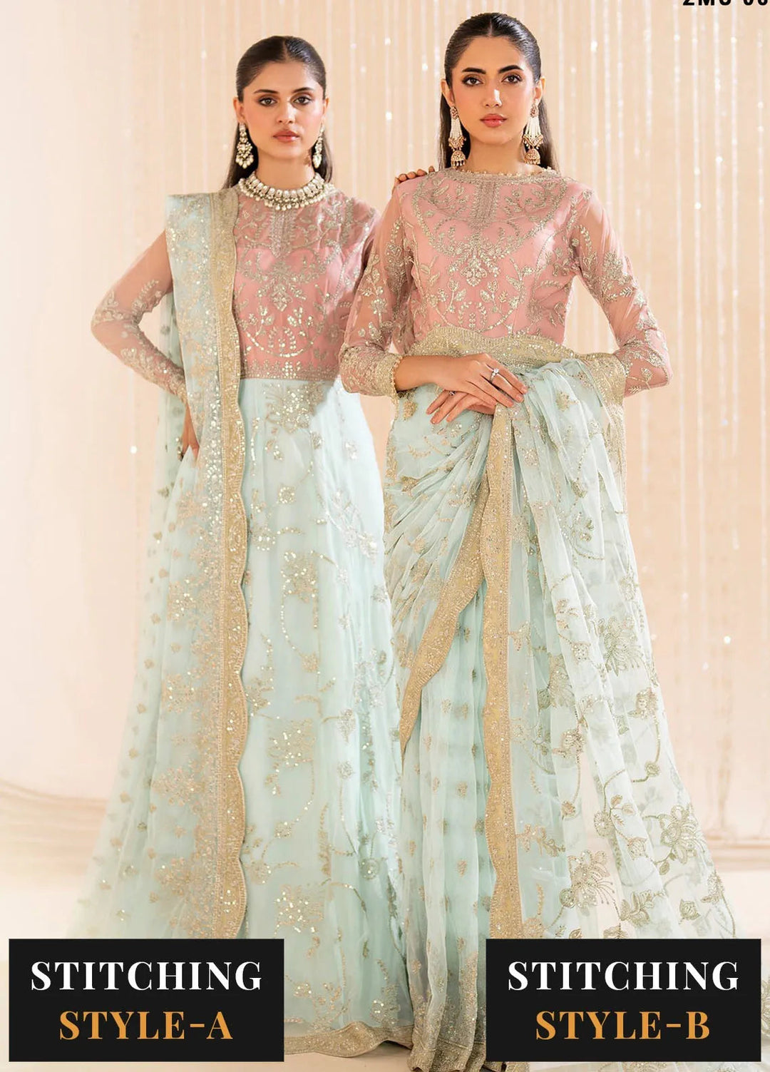 Maheer by Zarif Embroidered Net Suits Unstitched 3 Piece ZR25UF ZMU 06 Esme - Formals Collection