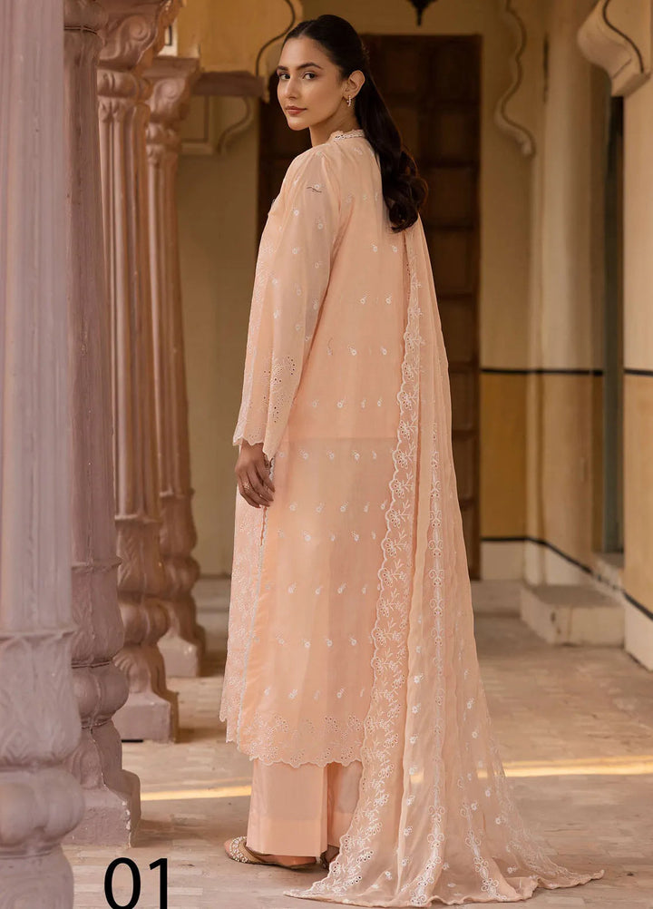 Mahees Aghaz by Riaz Arts Embroidered Lawn Suits Unstitched 3 Piece RA25AM D-01 Extravagant - Summer Collection