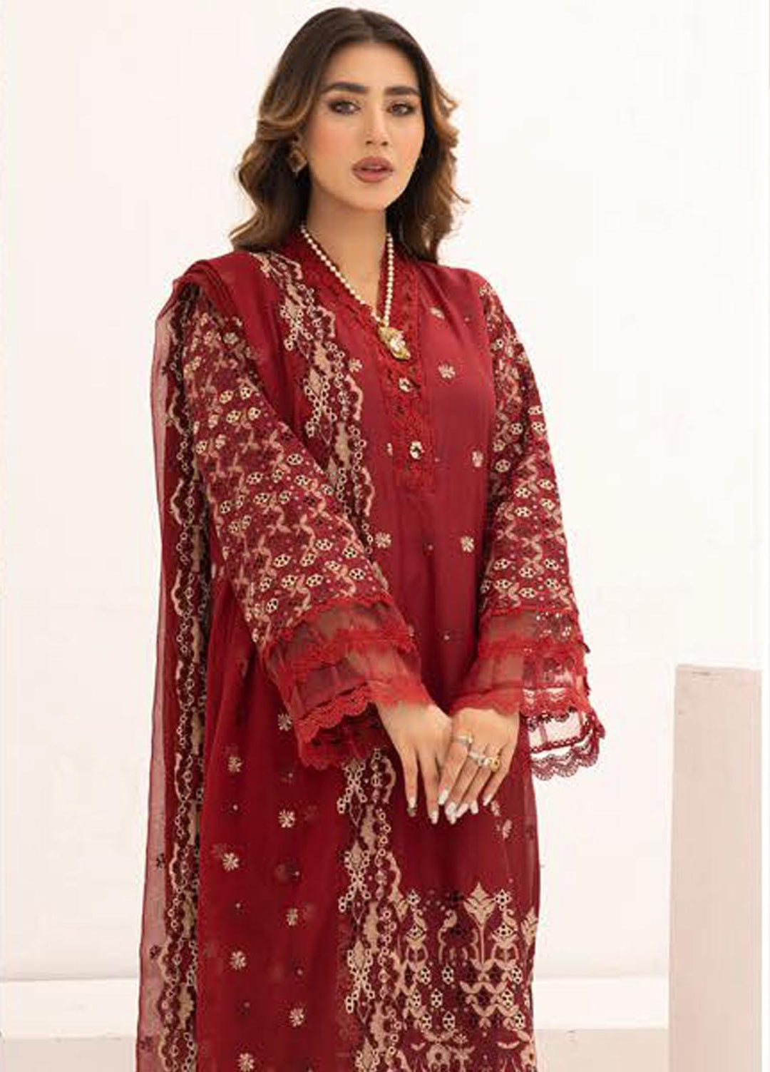 Mahees By Riaz Arts Embroidered Chikankari Lawn Suits Unstitched 3 Piece RA23M D-01 - Summer Collection