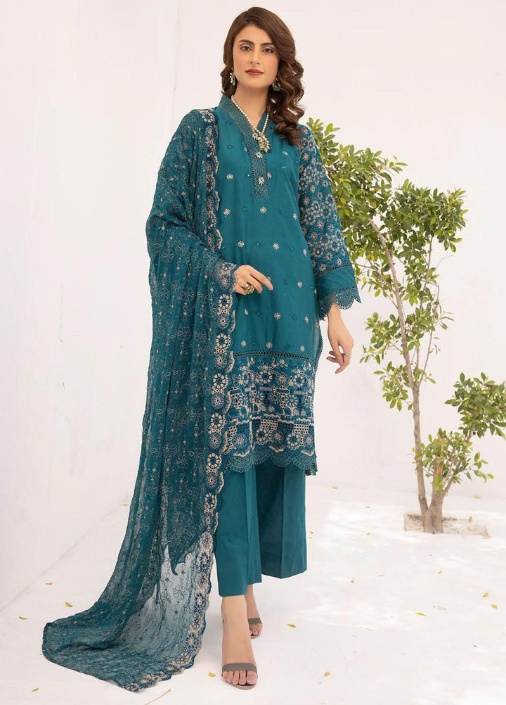 Mahees By Riaz Arts Embroidered Chikankari Lawn Suits Unstitched 3 Piece RA23M D-02 - Summer Collection