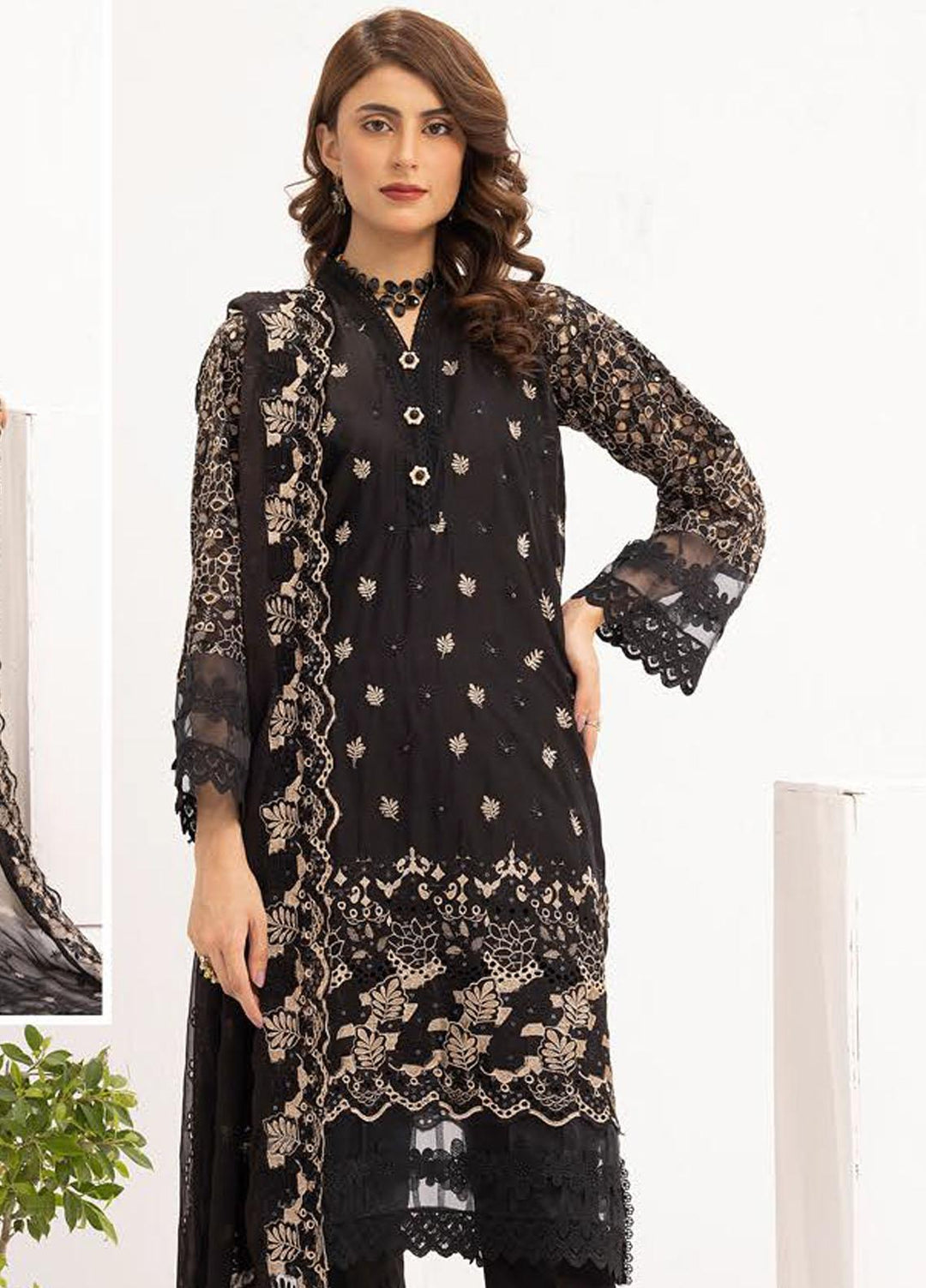 Mahees By Riaz Arts Embroidered Chikankari Lawn Suits Unstitched 3 Piece RA23M D-03 - Summer Collection