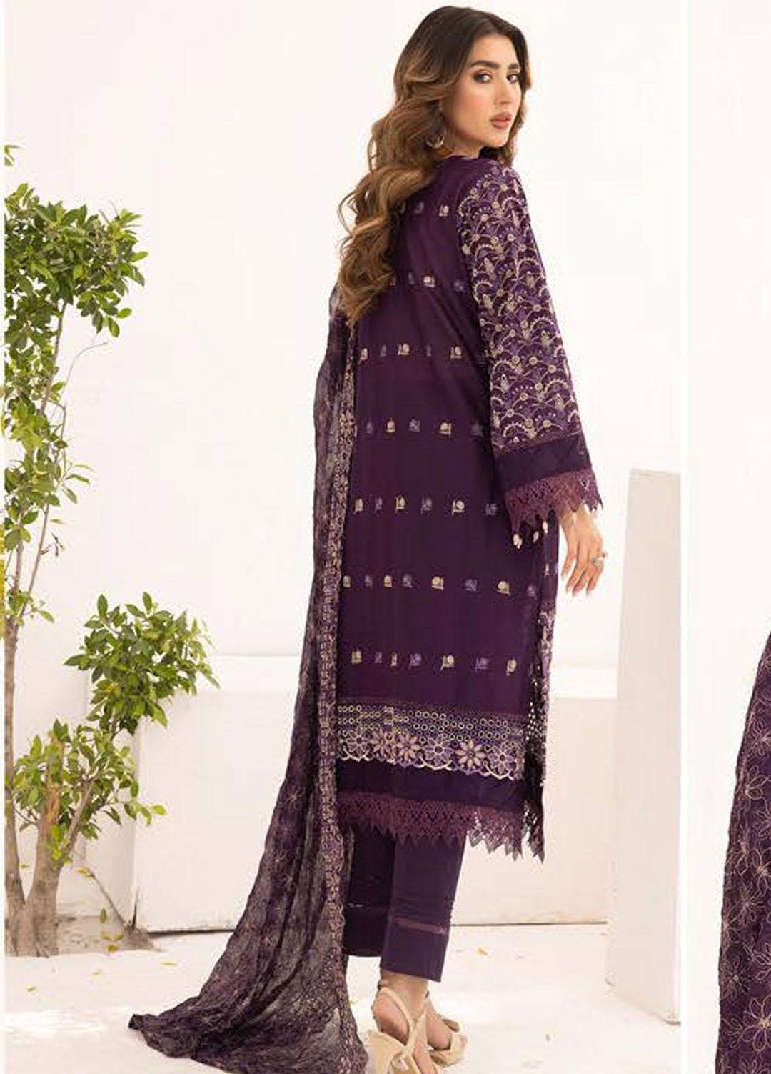 Mahees By Riaz Arts Embroidered Chikankari Lawn Suits Unstitched 3 Piece RA23M D-05 - Summer Collection