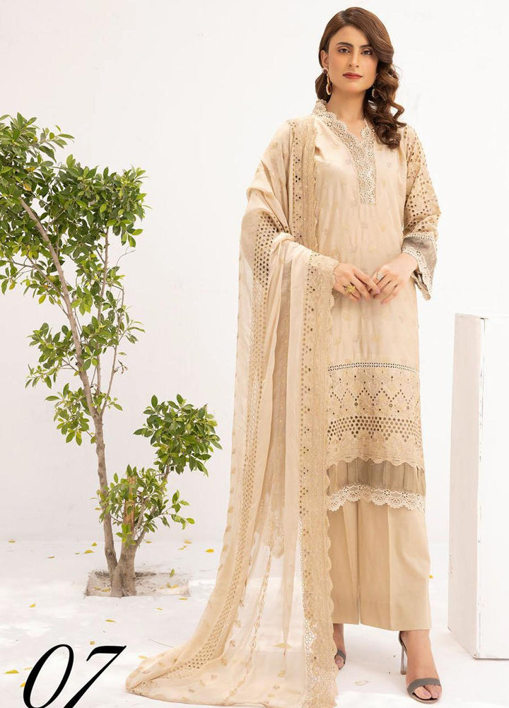 Mahees By Riaz Arts Embroidered Chikankari Lawn Suits Unstitched 3 Piece RA23M D-07 - Summer Collection