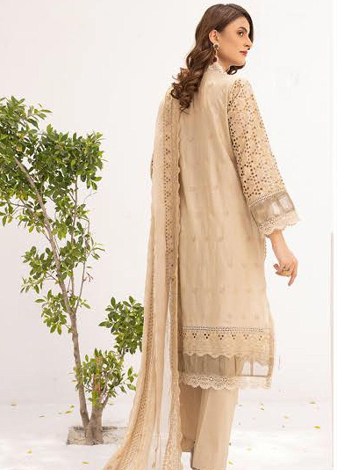 Mahees By Riaz Arts Embroidered Chikankari Lawn Suits Unstitched 3 Piece RA23M D-07 - Summer Collection