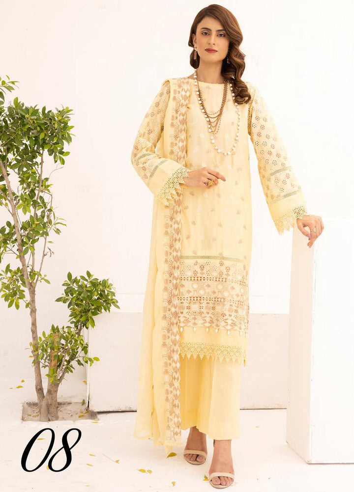 Mahees By Riaz Arts Embroidered Chikankari Lawn Suits Unstitched 3 Piece RA23M D-08 - Summer Collection