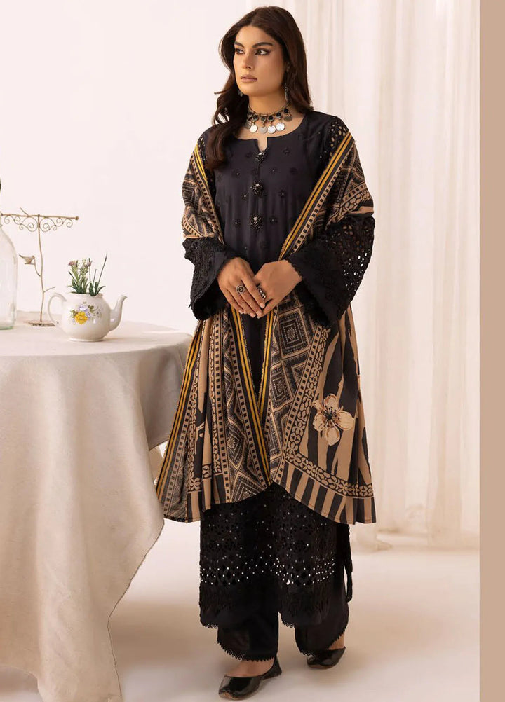 Mahees By Riaz Arts ChikanKari Slub Suit Unstitched 3 Piece RA24CW D-02 - Winter Collection