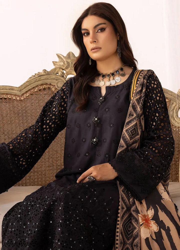 Mahees By Riaz Arts ChikanKari Slub Suit Unstitched 3 Piece RA24CW D-02 - Winter Collection