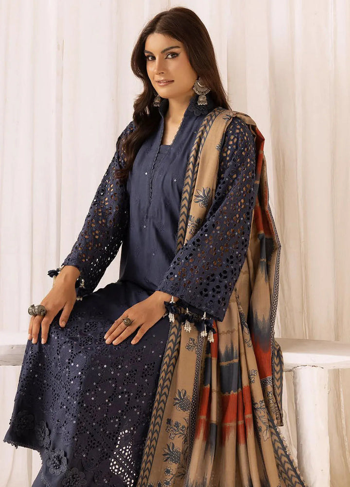 Mahees By Riaz Arts ChikanKari Slub Suit Unstitched 3 Piece RA24CW D-04 - Winter Collection