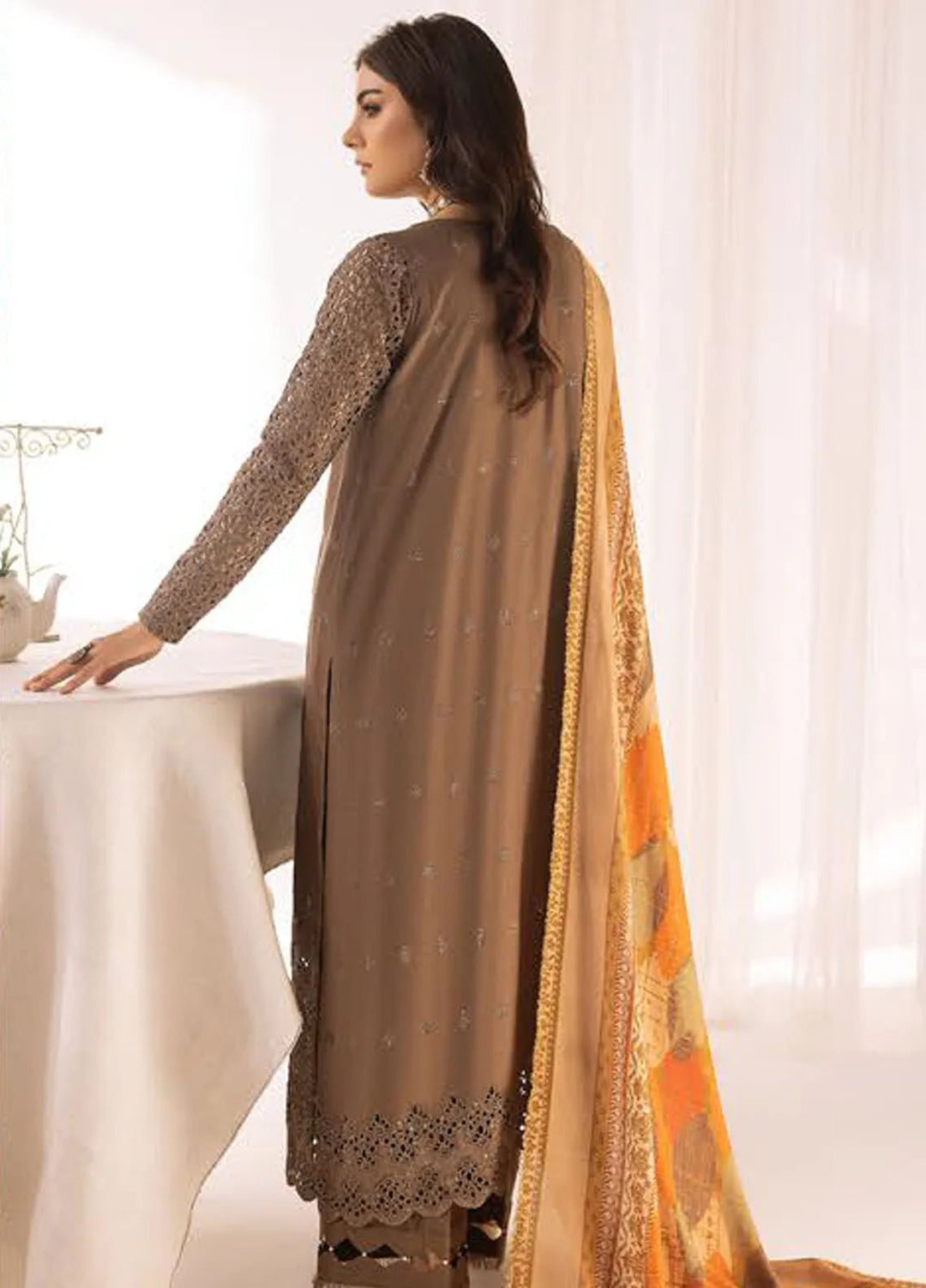 Mahees By Riaz Arts ChikanKari Slub Suit Unstitched 3 Piece RA24CW D-05 - Winter Collection